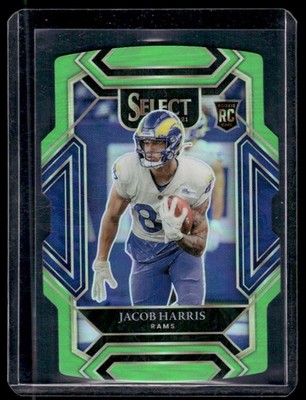 2021 Panini Select Nenion Green Die Cut Club Level Jacob Harris Rookie 023/349