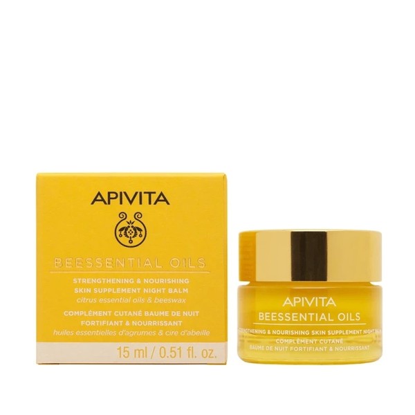 Bálsamo de noche suplemento fortalecedor y nutritivo para la piel Apivita Beessential 15 ml