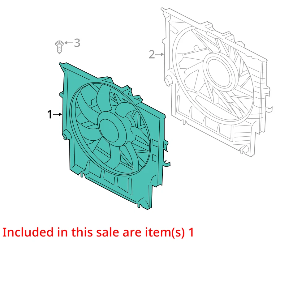 Radiator Fan Motor Fan Assembly Radiator 600 Watt Fits 11-17 BMW X3 5060147 Foto 3 de 4
