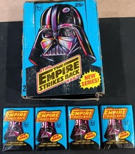 1980 STAR WARS THE EMPIRE STRIKES BACK (4)  FACTORY SEALED WAX PACKS + EMPTY BOX