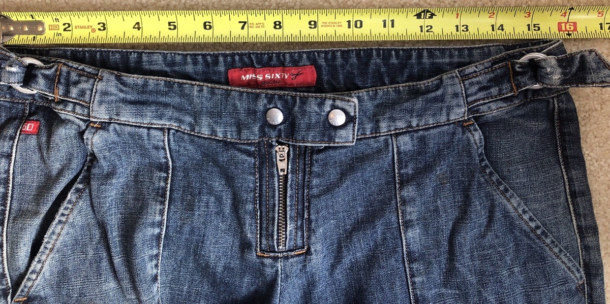 Vintage miss sixty Cargo Jeans Baggy Low Rise Wide Leg Parachute