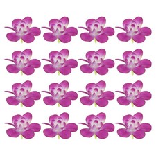 16Pcs Artificial Orchid Petals Faux Orchid Flower Head Fake Flowers Dark Purple