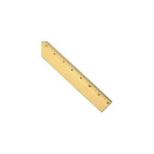 Universal Office Products 59021 Flat Wood Ruler W/double Metal Edge, 12", Clear