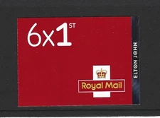 GB 2019 6 x 1st CLASS ELTON JOHN STAMP BOOKLET PM68 PB-Ls - CYLINDER W1
