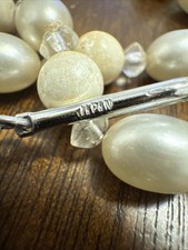 Japan Double Strand Faux Pearl White Beads Clear Faceted Beaded Chocker 12 3 Ex