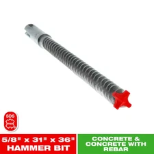 5/8 In. X 31 In. X 36 In. Rebar Demon Sds-Max 4-Cutter Full Carbide Head Hammer