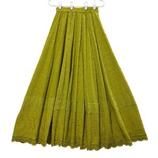 Maxi Skirt Women Size XS Green Sequin Embroidery Whimsigoth Fairygoth Boho