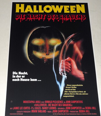 Halloween 1978 German Poster Rare Michael Myers ''The Night of Horror'' 19''x13''
