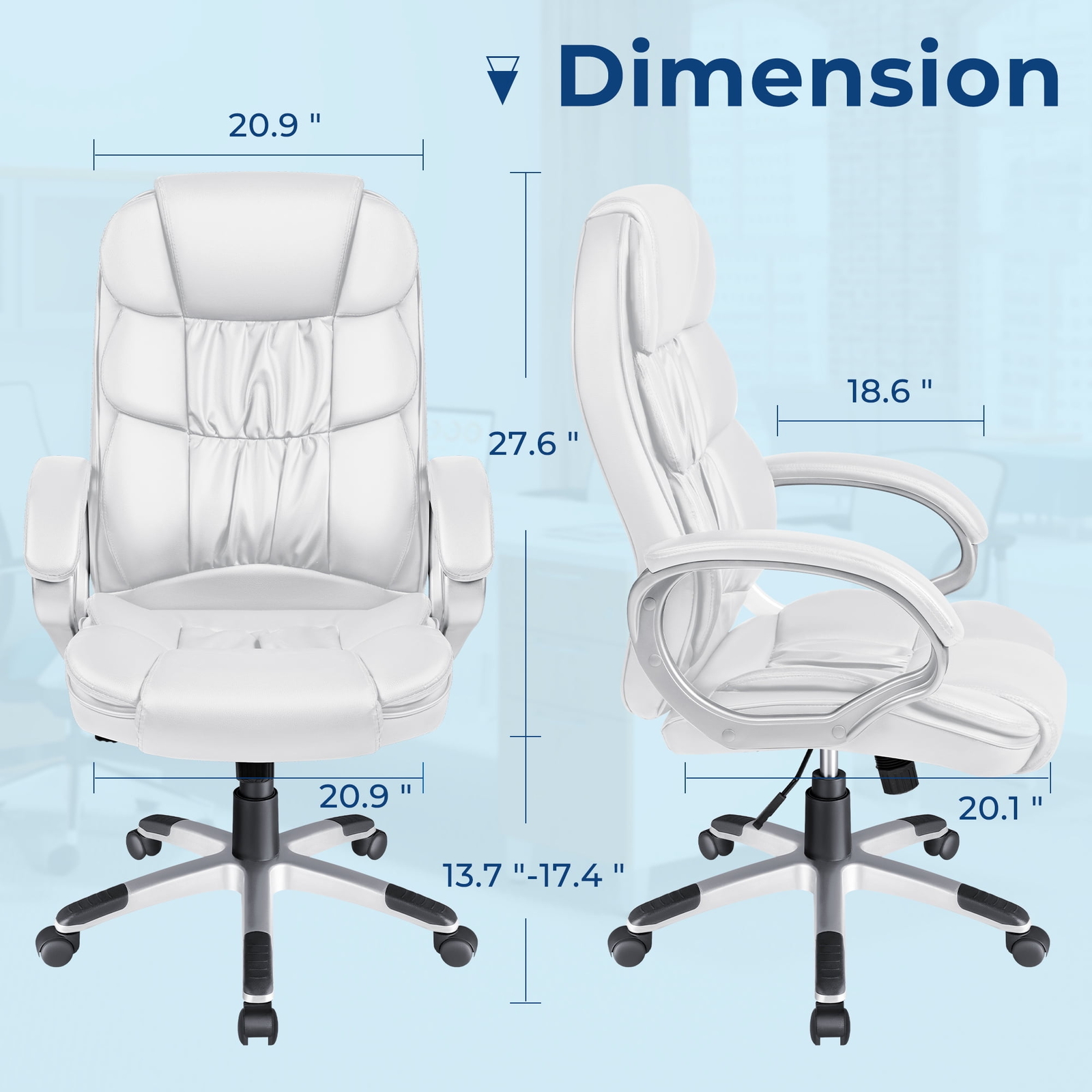 Vineego High Back Executive Chair PU Leather Business Manager’s Office