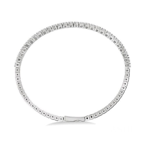 3.00ct Natural Round Diamond 14k Solid White Gold Anniversary Valentine Bracelet - Picture 4 of 4