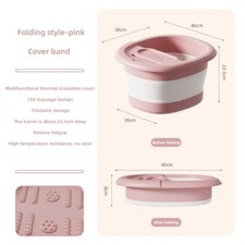Foldable foot bath tub/portable/stowable/foot massage tub-Pink and cover band