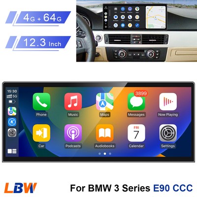 For BMW 3 Series E90 CCC 12.3'' Ultra-thin Screen Android Car GPS Radio Stereo