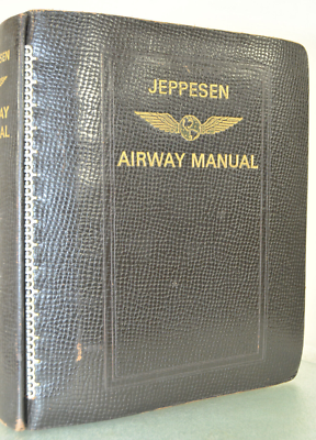 JEPPESEN AIRWAY MANUAL Pilot Leather Binder Book Maps Charts