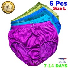 x6 Soft Nylon Underwear High Waist Panties Brief Shiny Plus Size L Comfort Stret