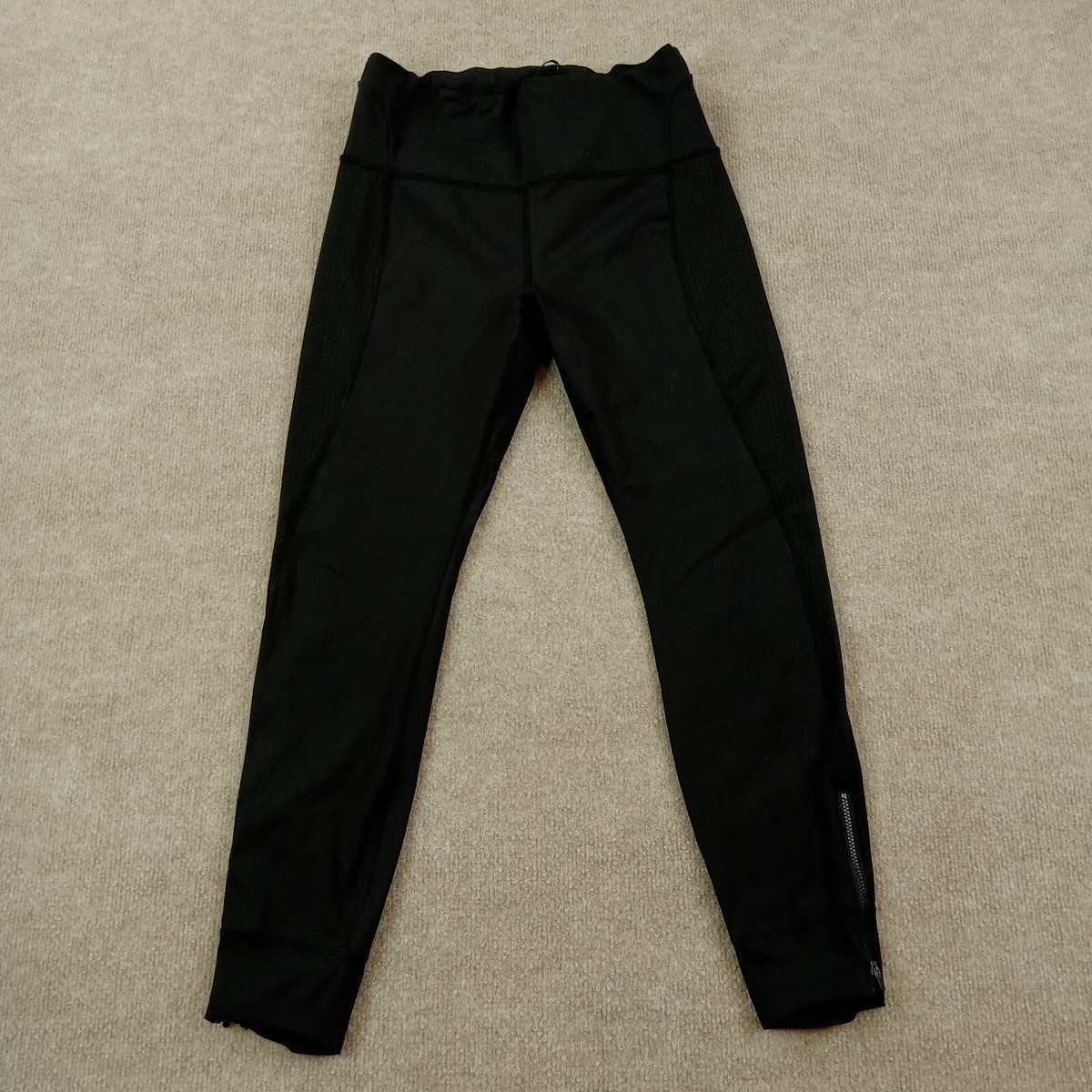 Athleta Leggings Women Medium Black Running Stretch Zipper Causal