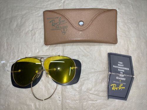 NEW VINTAGE RAY BAN OUTDOORSMAN GOLD KALICHROME SUNGLASSES 1970S