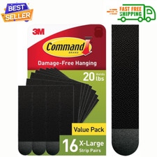 Command 20 lb X-Large Picture Hanging Strips, 16 Pairs Black Command Strips...