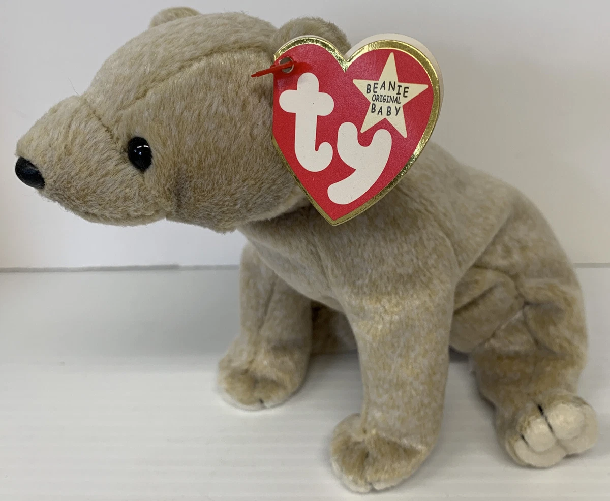 Vintage 1999 RARE Retired Ty Beanie Baby Almond The Bear
