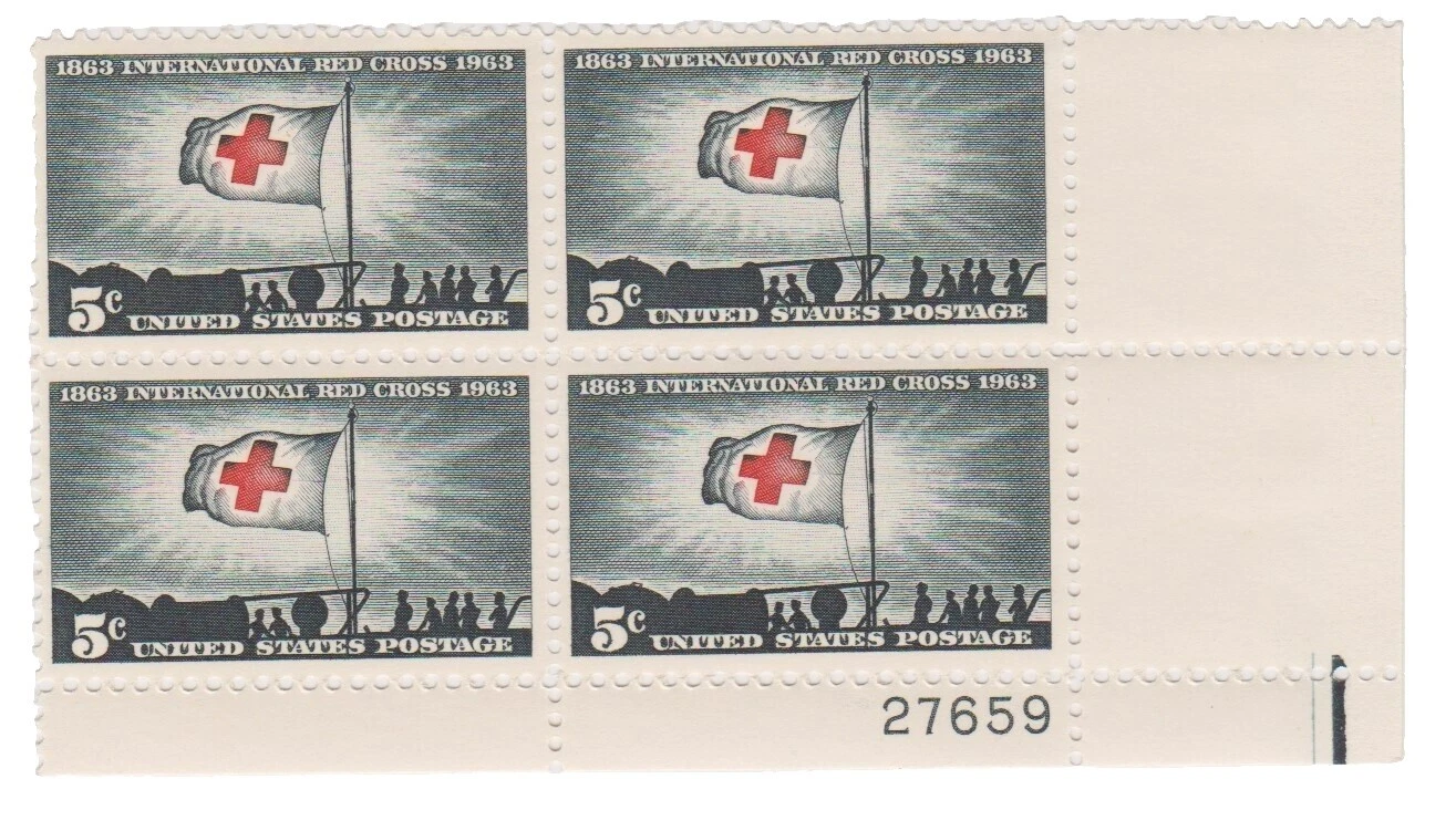 Cruz Roja en excelente estado nunca abisagrado/estampillada sin montar o nunca montada Estampillas de Estados Unidos