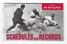 Vintage 1970 Sporting News Official AL & NL Schedules & Records Booklet