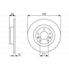 BOSCH 2x Bremsscheibe hinten 290 Voll für Peugeot 407 Coupe 6C_ 0 986 479 311