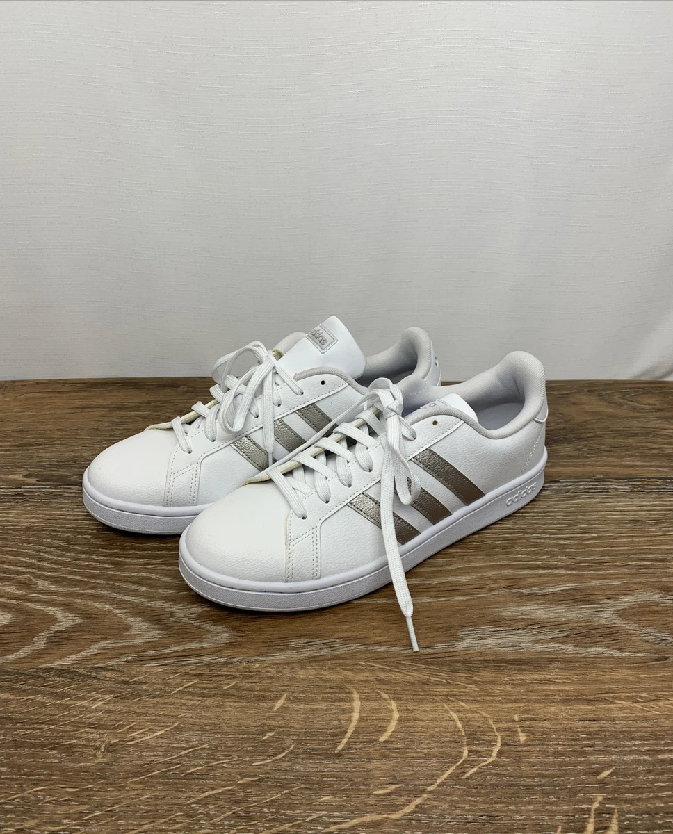 Adidas grand court platinum sale