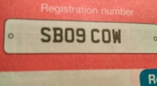 Cherished private personal number plate SB09 COW