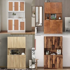 70.87 Inch Tall Storage Cabinet Wardrobe Kitchen Cabinet with One Open Shelves