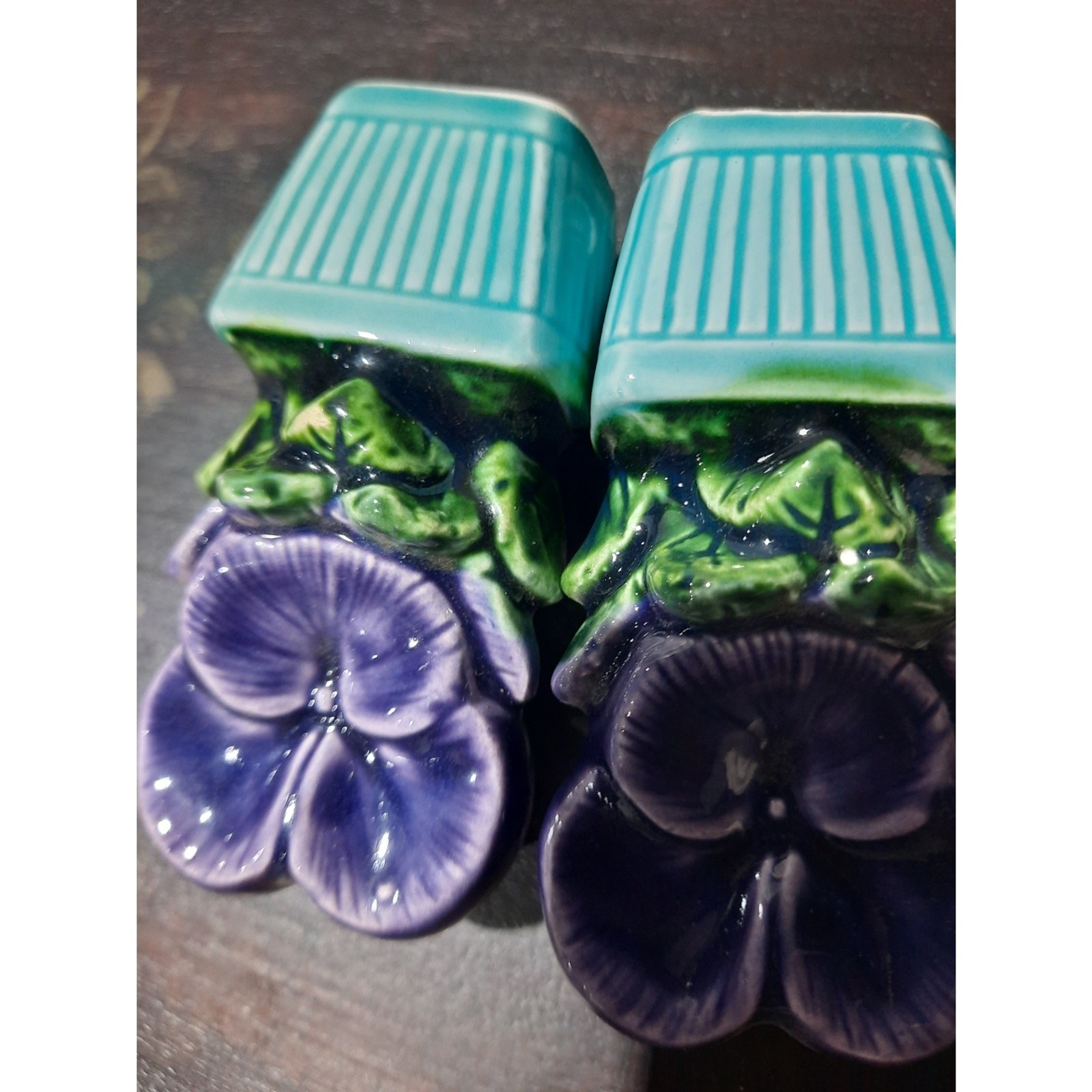 Vintage Purple Flower Salt and Pepper Shakers eBay