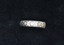 Sterling Silver Ring .925 Floral 5mm band Size 8 Wedding Promise Unisex Handmade