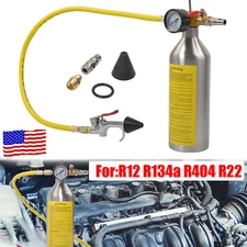 AC Air Conditioner System Flush Canister Gun Kit w/ Gauge R12 R134a R404 R22