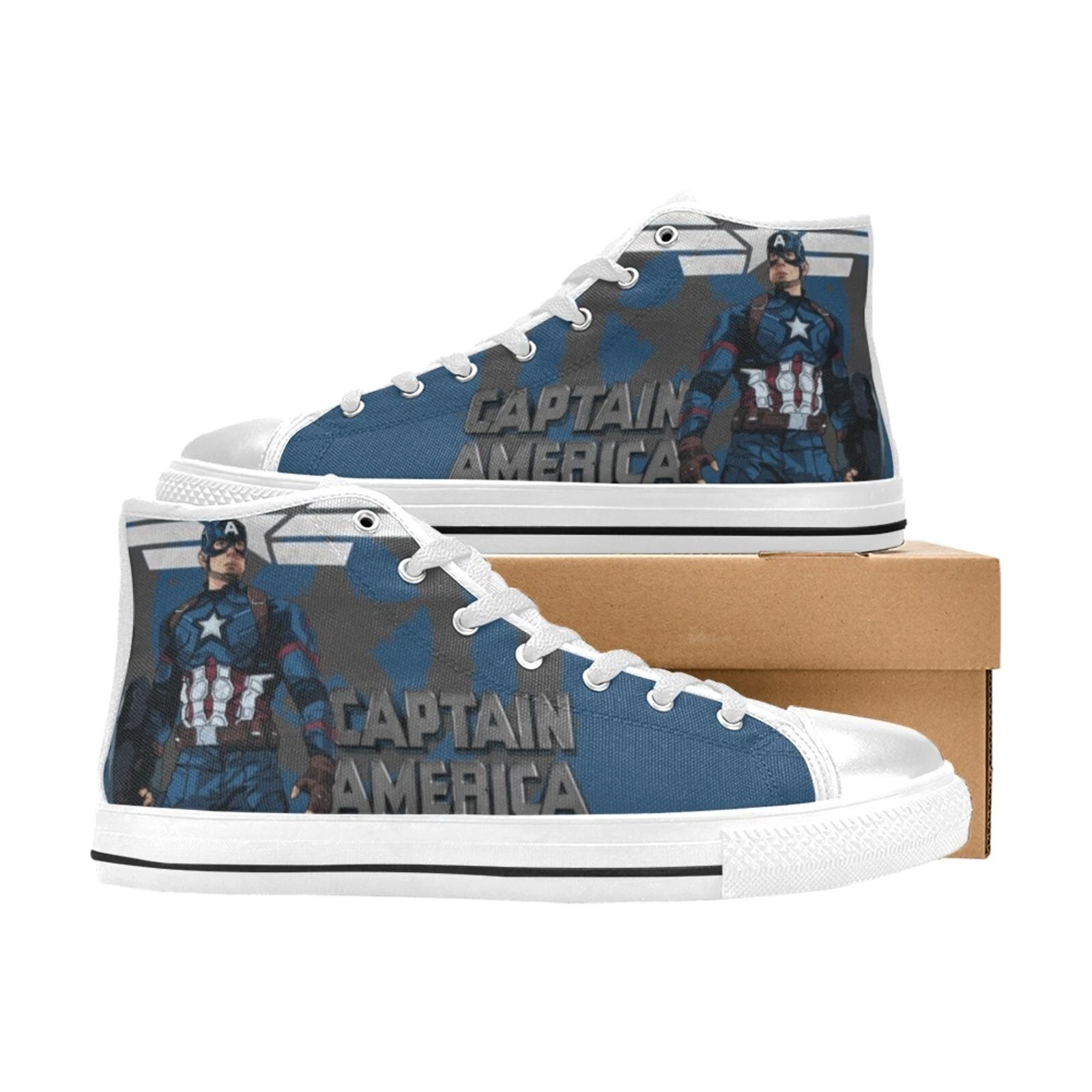 Captain America High Top Shoes Sneakers, Birthday Gift for Him Her