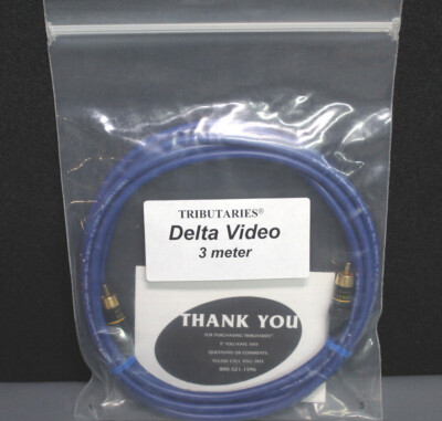 NEW Tributaries Delta Component Video Interconnect RCA Cable 75 Ohm OFHC 3M 10Ft