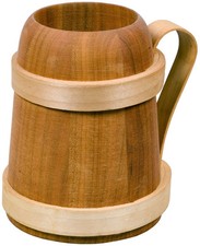 Krug Bierkrug Bierhumpen Bierseidel Modell R&ouml;mer  H 14 cm aus Kirsche/Eiche