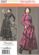 Simplicity 2207 Victorian Steampunk Arkivestry Costume pattern Bustle NEW Uncut