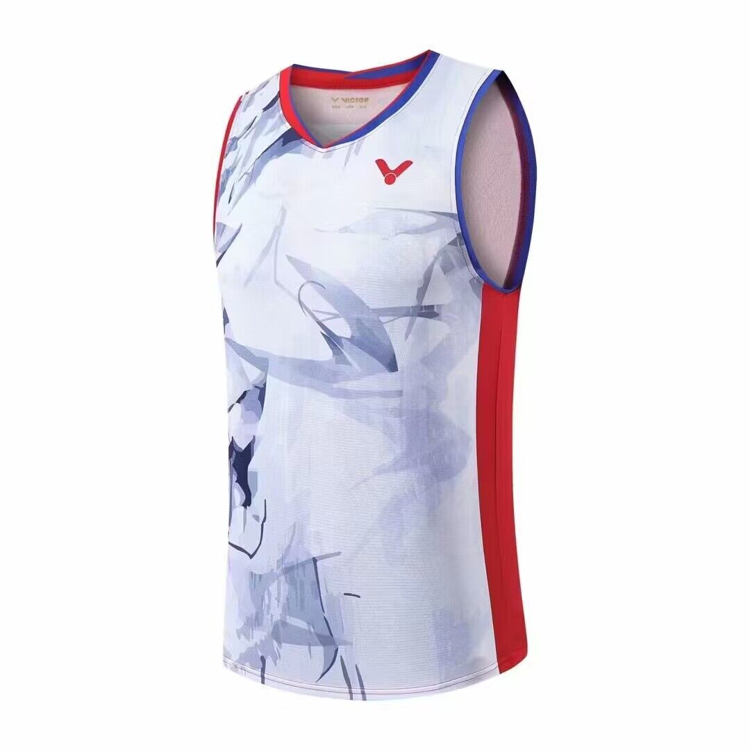 2023 New VICTOR Men's Badminton sleeveless T-SHIRTS Tennis clothes Sports  Tops
