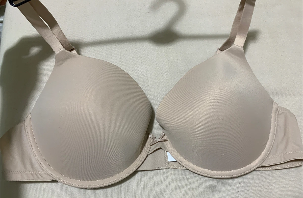 M&S Collection UnderWired Plunge Push Up Bra In OPALINE NUDE Size