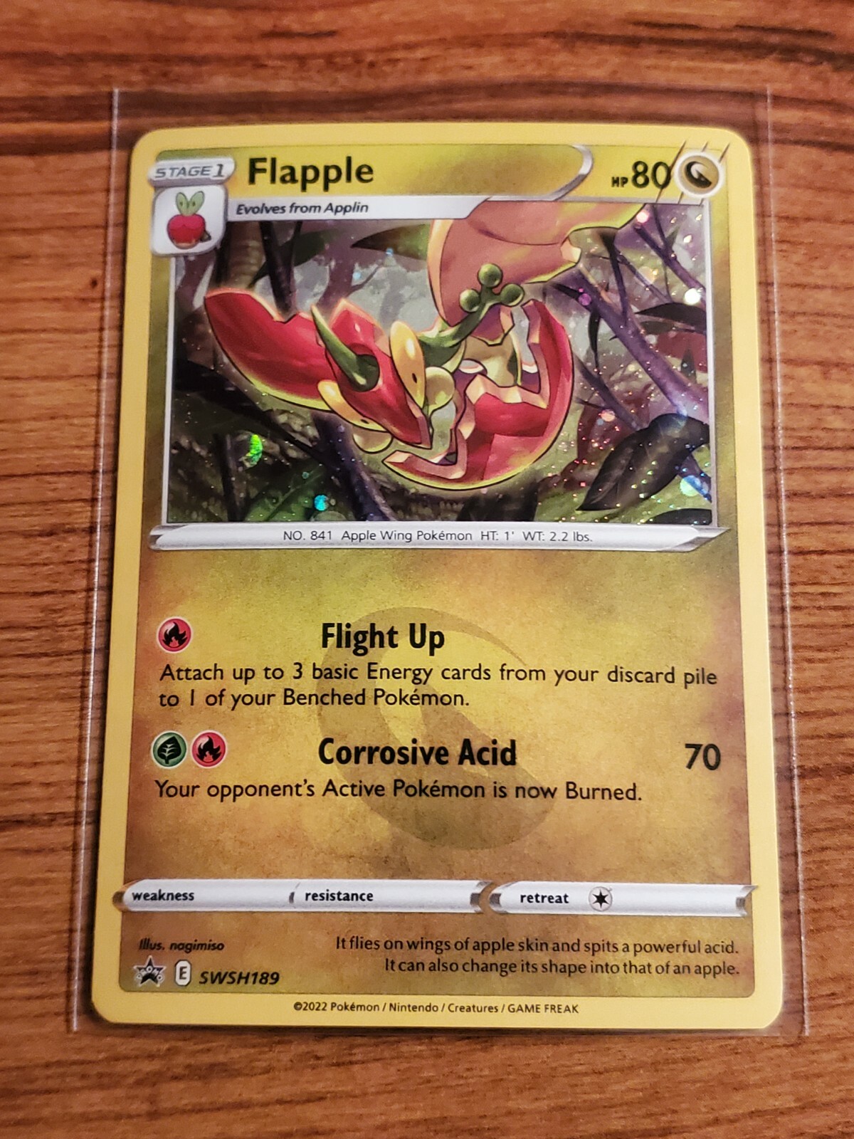 *SWIRL* Flapple SWSH189 Holo Rare Pokémon Black Star Promo NM TCG Pokemon Card