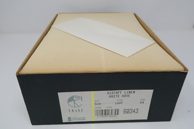 Vintage CRANE Distaff Linen White Wove 500 Envelopes 9 1/2 X 4 1/8