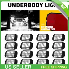 16x Pure White LED Rock Lights Underbody Glow Lamp for Offroad SUV Pickup Truck