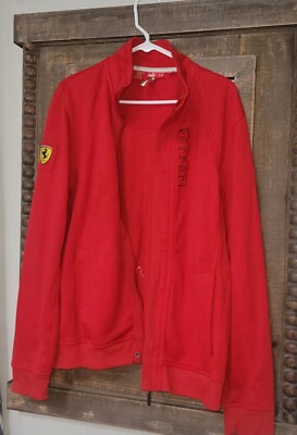 Official Puma Ferrari Track Jacket   Red Zip Up Men's Size Large