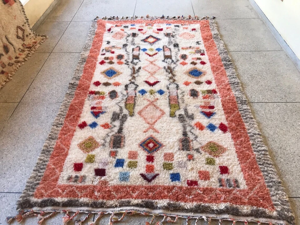 Moroccan rug - Beni ouraine rug - Wool Berber rug - boujaad rug - Custom rug - Image 2 of 4