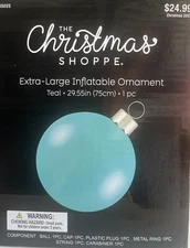 The Christmas Shoppe XL Inflatable Christmas Ornament Yard Decor Teal 29.55 in