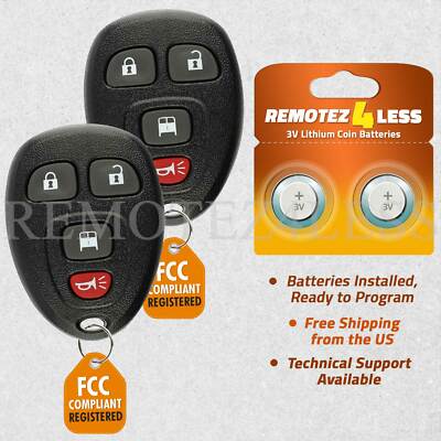 2 For 20877108 Chevy Express GMC Savana Remote Fob Entry