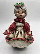 Vintage HandMade Paper Mache Mrs Claus Figuri...