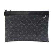 Louis Vuitton Clutch Bag Monogram Eclipse M62291 Used Second Bag Flat Pouch Men'