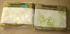 VINTAGE SPRINGMAID wondercale FULL SIZED SHEET SET yellow daisy NOS flat fitt