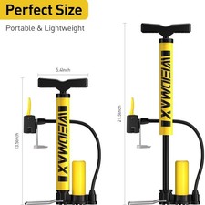Bike Pump Portable, Bike Tire Inflator, Bicycle Hand Air Pump with Presta and...