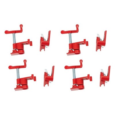 (4 Pack) 3/4'' Wood Gluing Pipe Clamp Set Heavy Duty PRO Woodworking Cast Iron