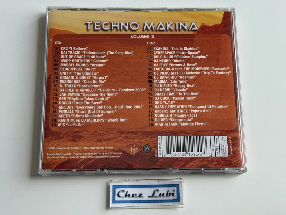 Techno Makina Vol 3 - CR2, Warp Brothers, Bolo & Uri, 666, Rocco… - 2 CD - 2003 - Photo 2/4